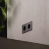 Grove Gniazdo Schuko typu F x 2 w podwójnej ramce – Brąz, Czarny