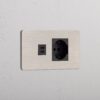 Grove 4-Module USB-C 30W & Schuko/Bipasso Socket – Satynowy nikiel, Czarny