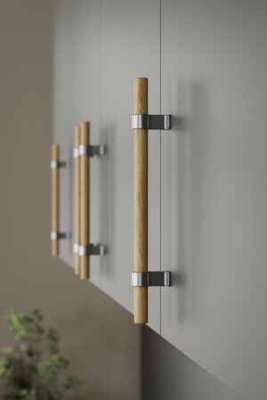 Uchwyt meblowy podłużny Bond Wood 2x544 Drewniany Dębowy Srebrny