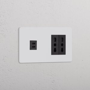Grove Gniazdo USB-C 30 W i Bipasso x 2 w podwójnej ramce – Do malowania, Czarny