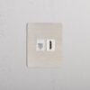Kew Gniazdo RJ45 i HDMI w pojedynczej ramce – Satynowy nikiel, Biały