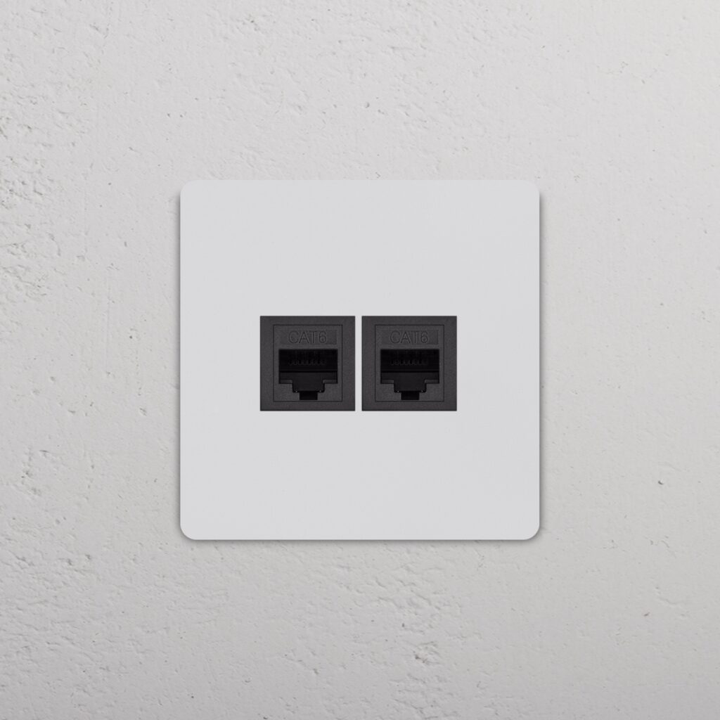 Grove Gniazdo RJ45 x 2 w pojedynczej ramce – Do malowania, Czarny