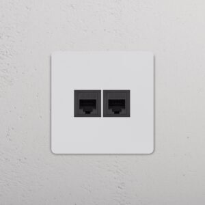 Grove Gniazdo RJ45 x 2 w pojedynczej ramce – Do malowania, Czarny