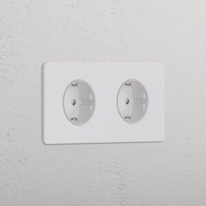 Grove Gniazdo Schuko typu F x 2 w podwójnej ramce – Do malowania, Biały