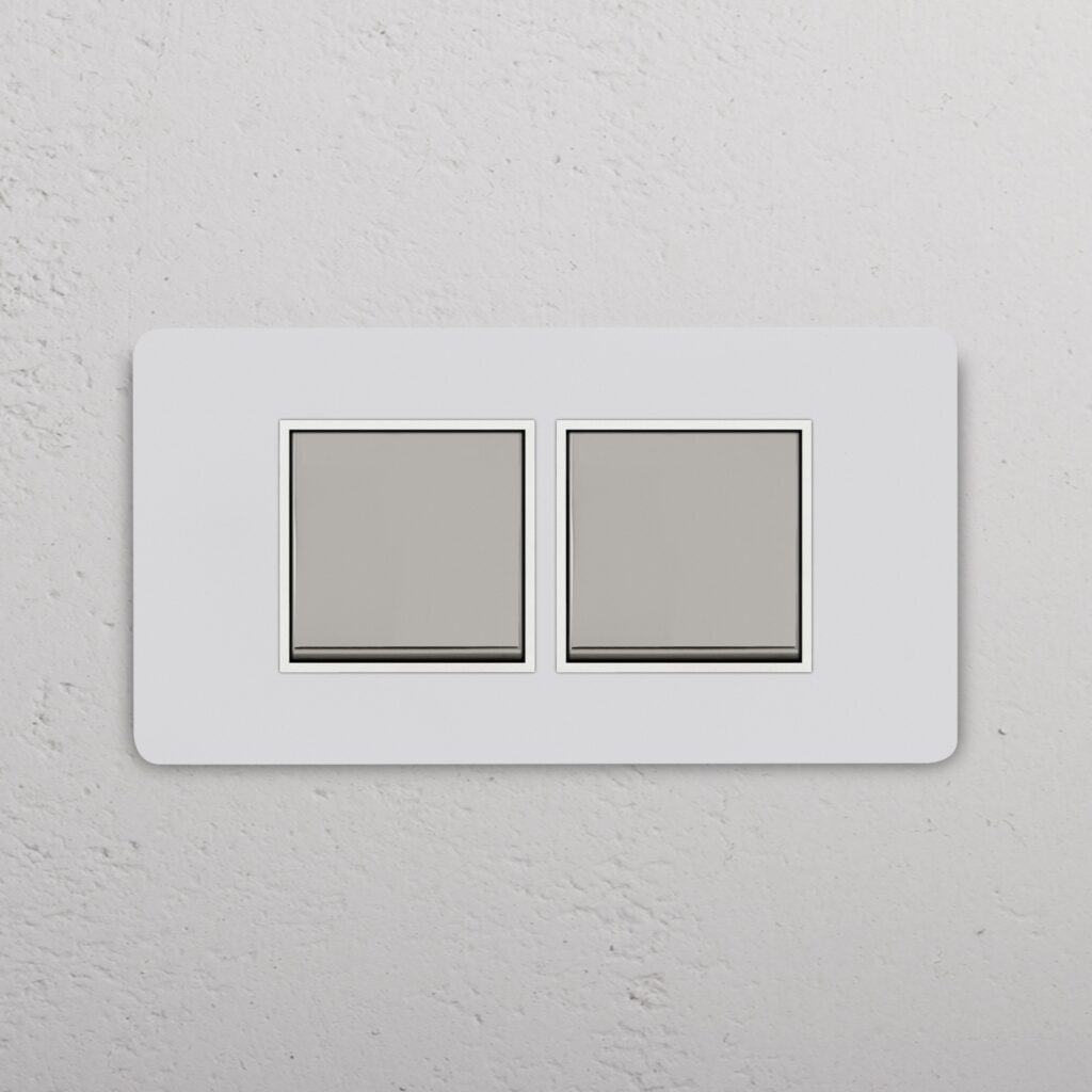 Grove 4-Module 2x Rocker Switch – Paintable Polished Nickel, Biały