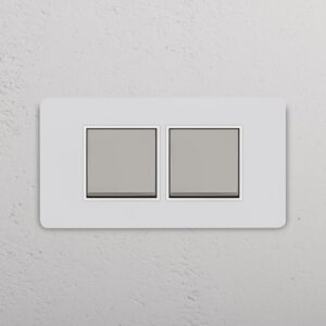 Grove 4-Module 2x Rocker Switch – Paintable Polished Nickel, Biały