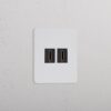 Grove Gniazdo HDMI x 2 w pojedynczej ramce – Do malowania, Czarny