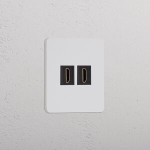 Grove Gniazdo HDMI x 2 w pojedynczej ramce – Do malowania, Czarny