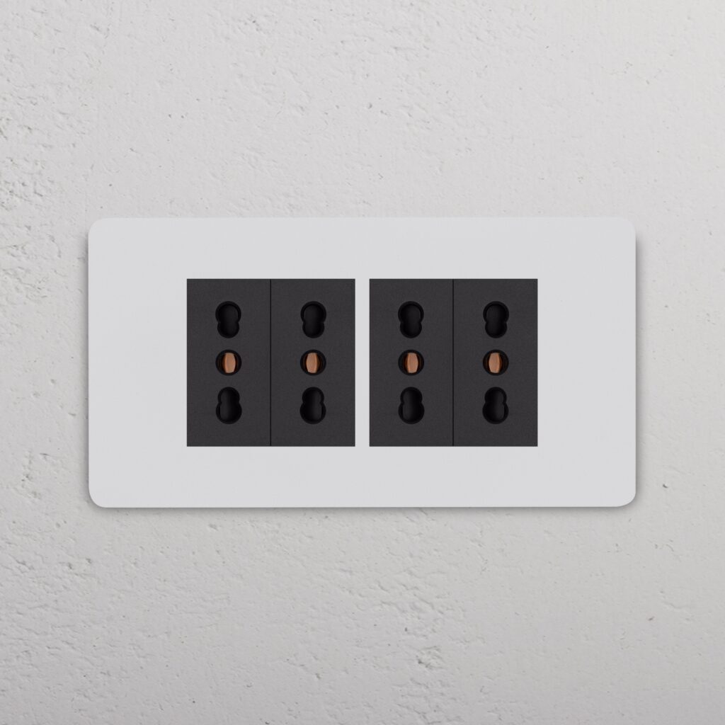 Grove 4-Module 4x Bipasso Socket – Paintable Black