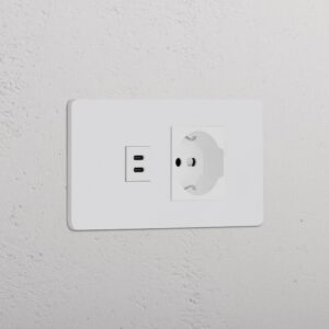 Grove 4-Module USB-C 30W & Schuko/Bipasso Socket – Paintable White