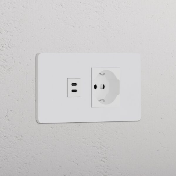 Grove 4-Module USB-C 30W & Schuko/Bipasso Socket – Paintable White