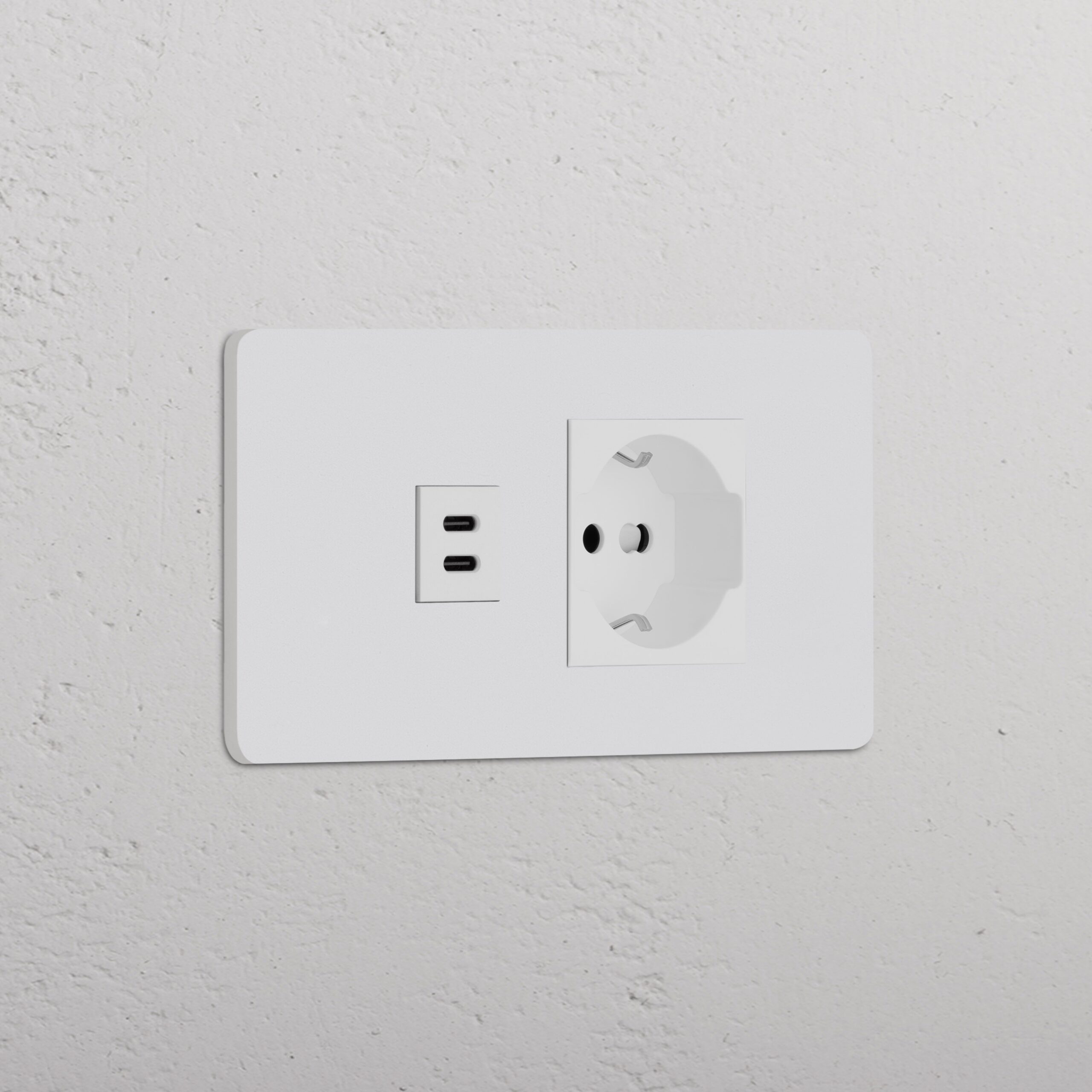 Grove 4-Module USB-C 30W & Schuko/Bipasso Socket – Paintable White