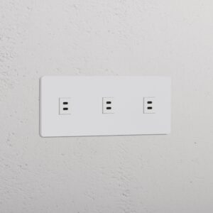 Grove Gniazdo USB-C 30 W x 3 w potrójnej ramce – Do malowania, Biały