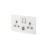 Gniazdo podwójne z USB Typ G UK 2G Standard Brytyjski – Biały (UK)