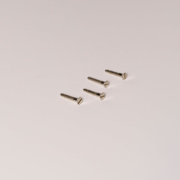 Wkręt samogwintujący do drewna 4 mm x 25 mm do okuć okiennych/zamków i zatrzasków x4 – Polerowany nikiel