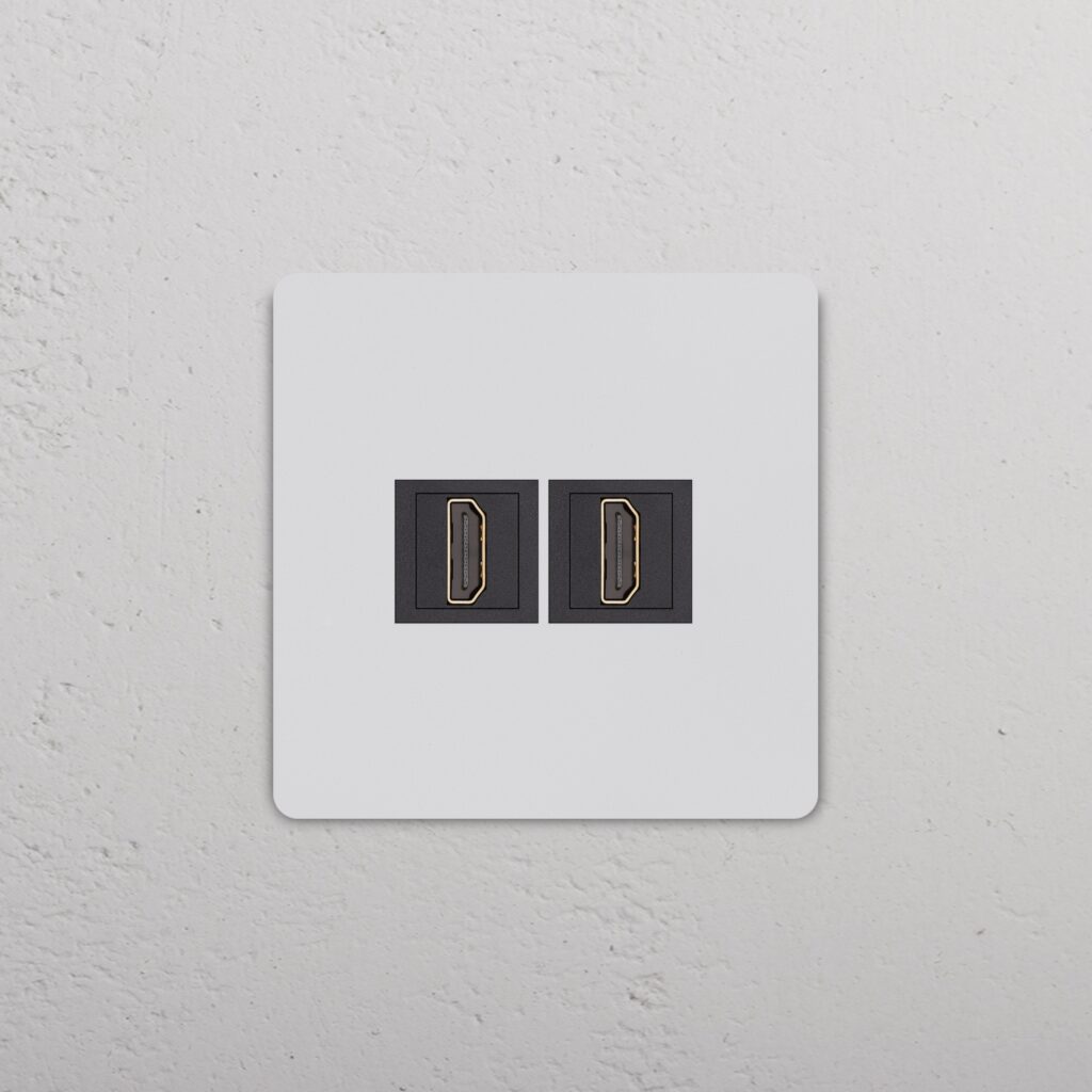 Grove Gniazdo HDMI x 2 w pojedynczej ramce – Do malowania, Czarny