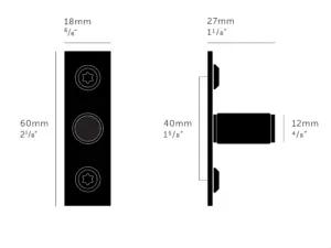 Gałka meblowa z podkładką Linear Plate 12 (zestaw 2 szt.) – Czarny