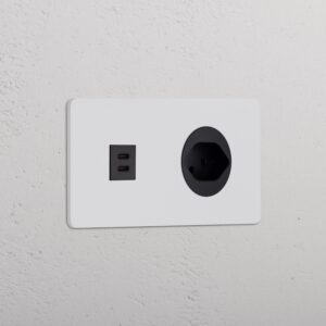 Grove Podwójne gniazdo USB-C 30 W i gniazdo typu J (szwajcarskie) – Do malowania, Czarny