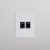 Grove Gniazdo RJ45 x 2 w pojedynczej ramce – Do malowania, Czarny