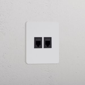 Grove Gniazdo RJ45 x 2 w pojedynczej ramce – Do malowania, Czarny