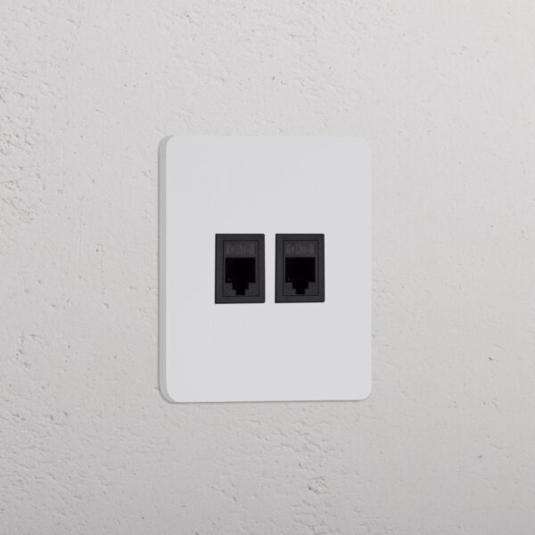Grove Gniazdo RJ45 x 2 w pojedynczej ramce – Do malowania, Czarny