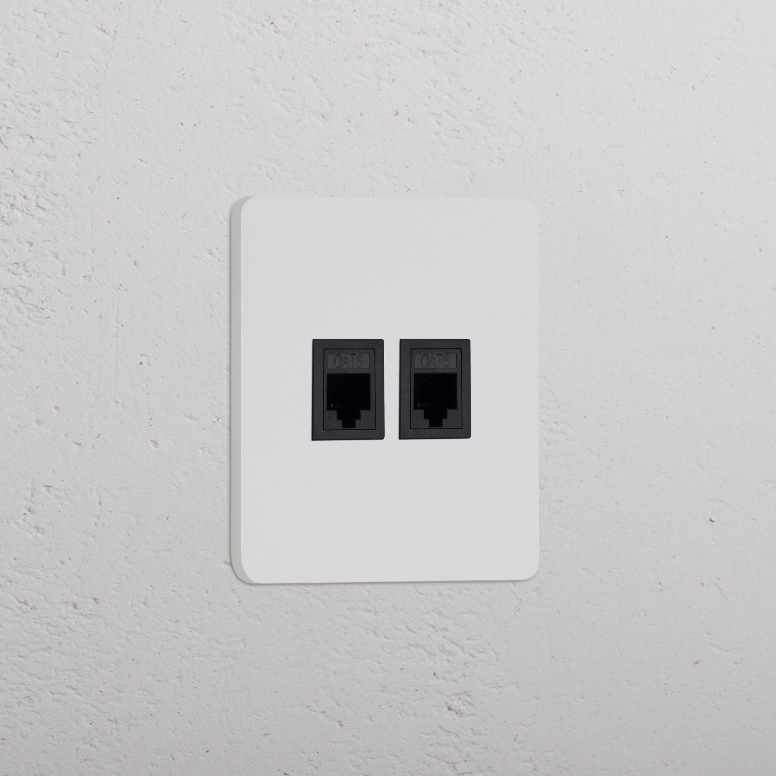 Grove Gniazdo RJ45 x 2 w pojedynczej ramce – Do malowania, Czarny