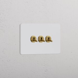Grove 3-Module 3x Toggle Switch – Paintable Antique Brass