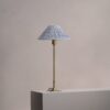 Cotswold średnia plisowana lampa stołowa niebieskoszary – Antyczny mosiądz
