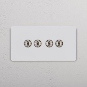 Grove IT Grove 4-Module 4x Toggle Switch – Paintable Satin Nickel