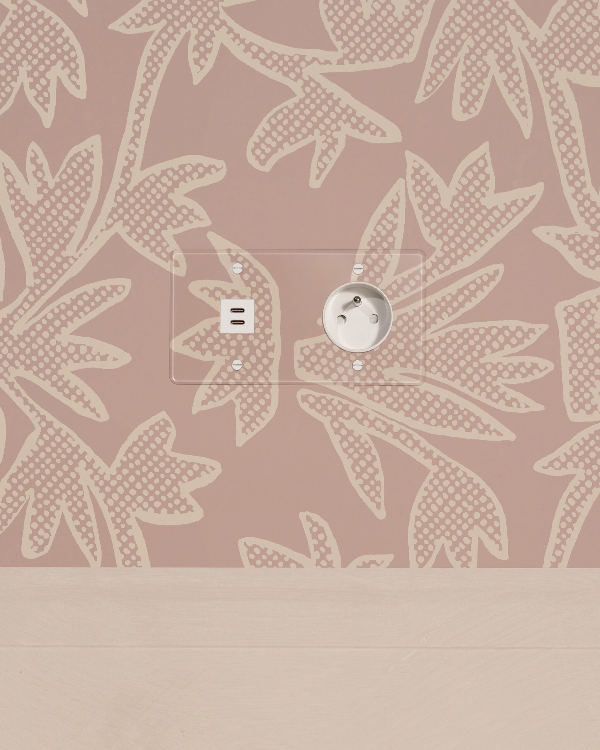 Kew Gniazdo USB-C 30 W i francusko/belgijskie typu E w podwójnej ramce – Przezroczysty, Biały
