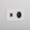 Grove Podwójne gniazdo USB-C 30 W i gniazdo duńskie typu K – Do malowania, Czarny
