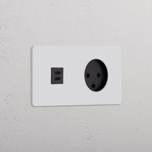 Grove Podwójne gniazdo USB-C 30 W i gniazdo duńskie typu K – Do malowania, Czarny
