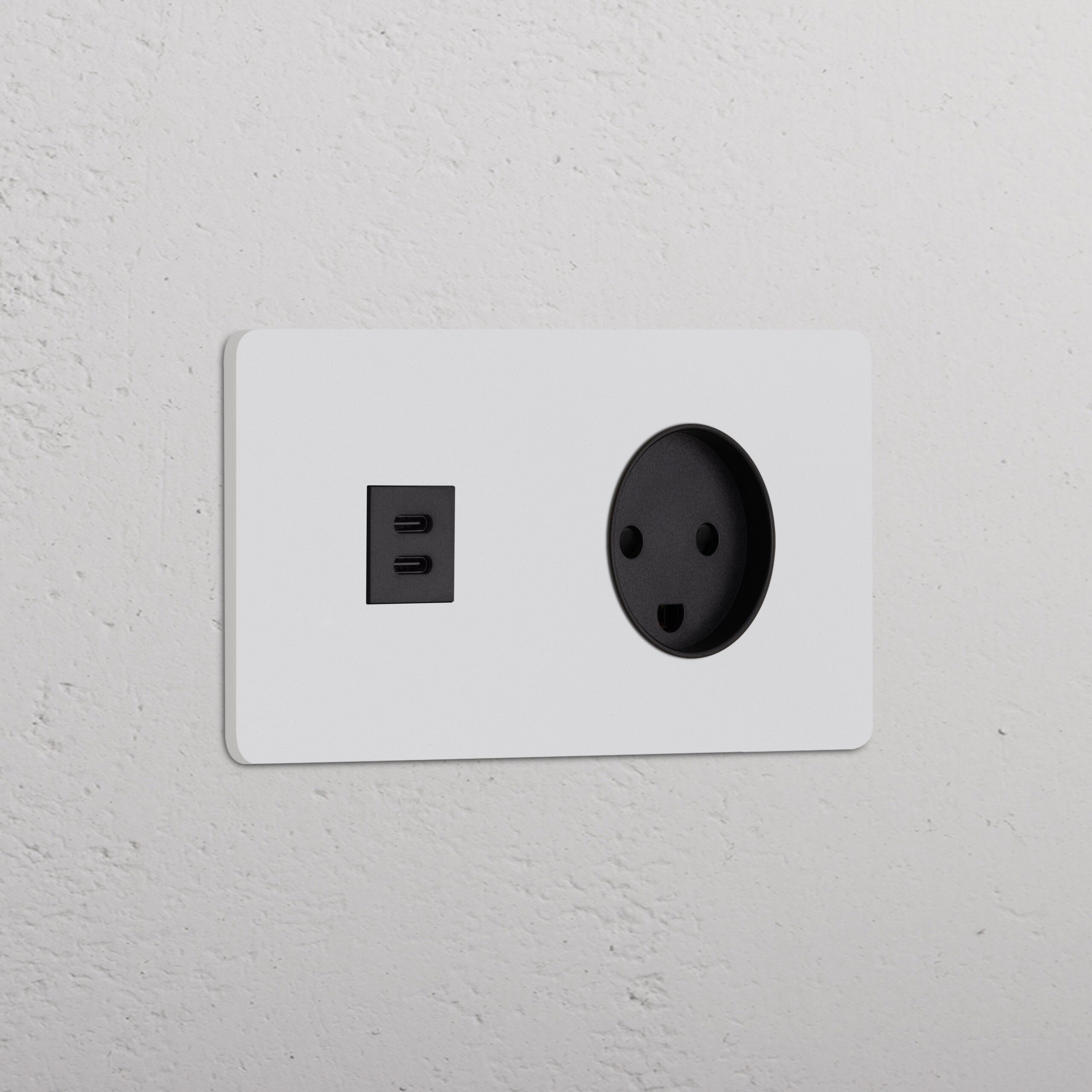 Grove Podwójne gniazdo USB-C 30 W i gniazdo duńskie typu K – Do malowania, Czarny