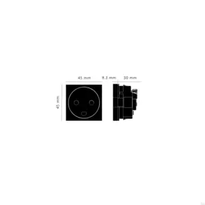Gniazdo modułowe pojedyncze Typ K Danish 45mm Standard Europejski – Czarny (EU)