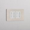 Grove 4-Module 4x Bipasso Socket – Satynowy nikiel, Biały