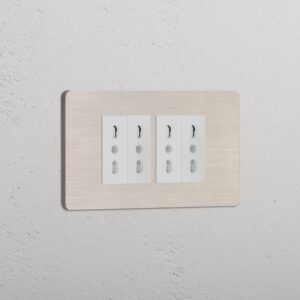 Grove 4-Module 4x Bipasso Socket – Satynowy nikiel, Biały