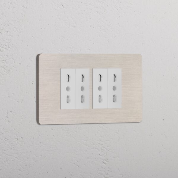 Grove 4-Module 4x Bipasso Socket – Satynowy nikiel, Biały