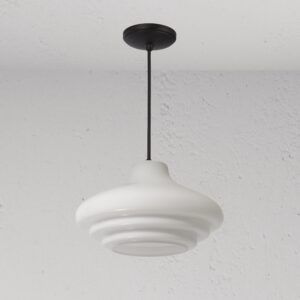 Brookfield średnia lampa wisząca z opalowym szkłem – Brąz