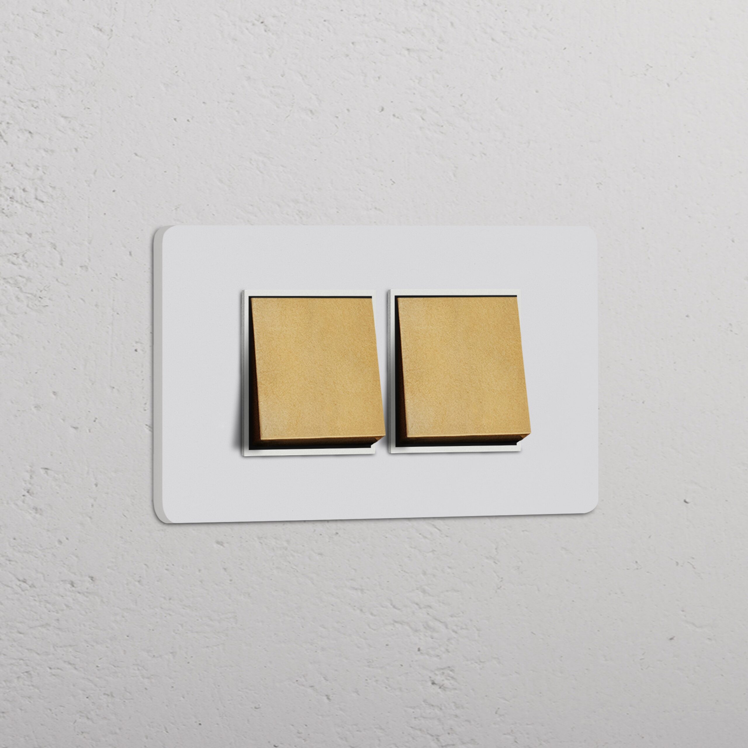 Grove 4-Module 2x Rocker Switch – Paintable Antique Brass, Biały