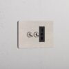 Grove 3-Module 2x Toggle Switch & 1x Bipasso Socket – Satynowy nikiel, Czarny