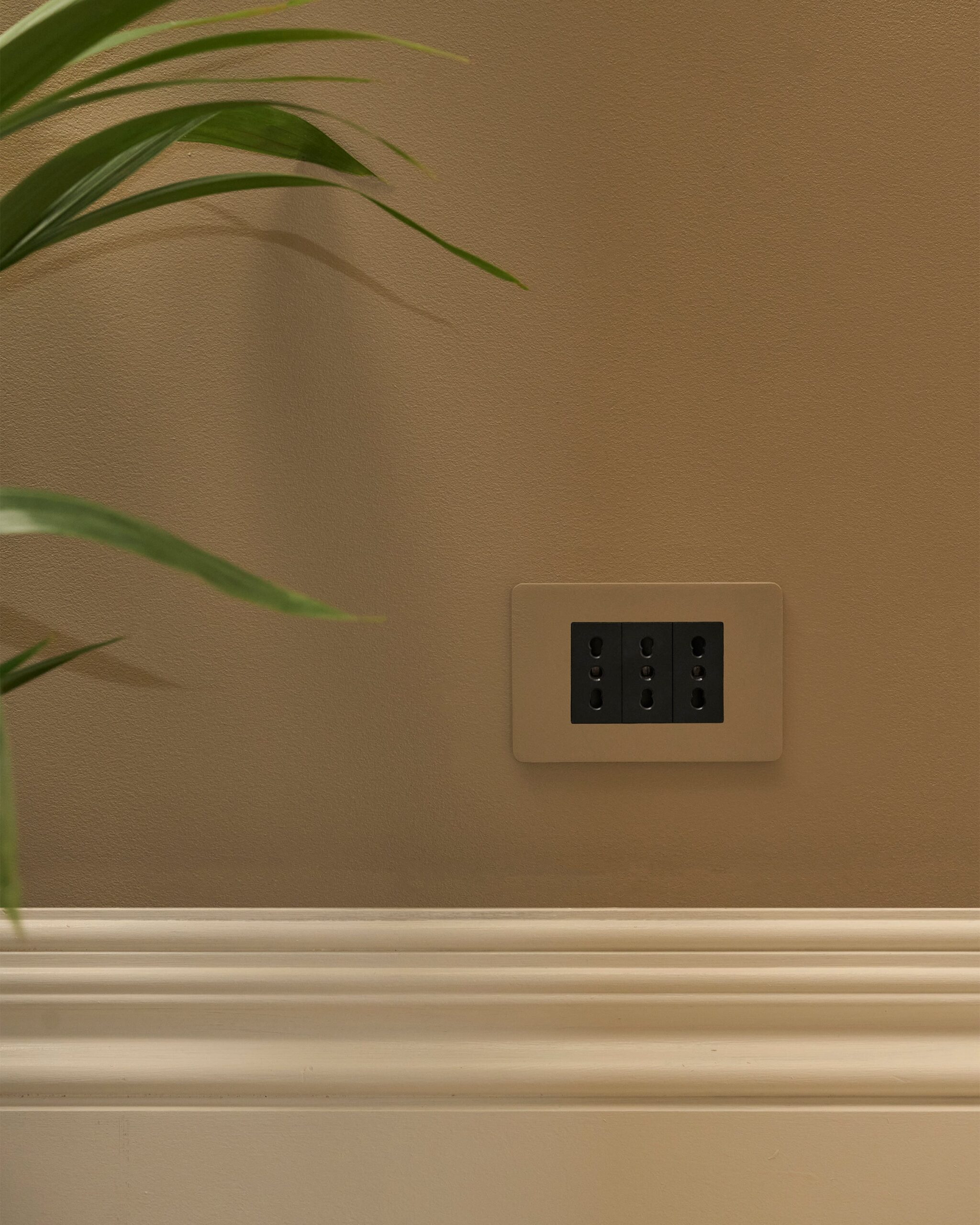Grove 3-Module 3x Bipasso Socket – Paintable Black