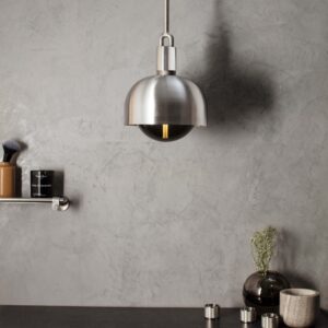 Lampa wisząca z kloszem Forked M z osłoną Mosiężną z Dymionym Kloszem
