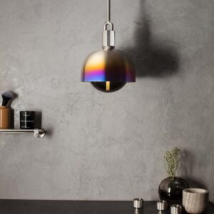 Lampa wisząca z kloszem Forked M z osłoną ową z Dymionym Kloszem