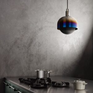 Lampa wisząca z kloszem Forked L z osłoną ową z Dymionym Kloszem
