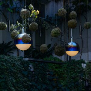 Lampa wisząca z kloszem Forked L z osłoną ową z Mlecznym Kloszem