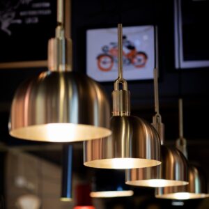 Lampa wisząca Forked M z osłoną ową Srebrną