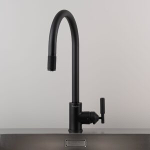 Bateria kuchenna z wyciąganą wylewką Mixer Cross Welder's Black ze Złączem Europejskim – Czarny