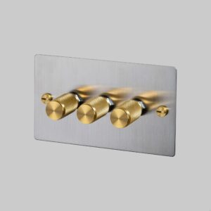 Ściemniacz LED Cross 3G 120W z m Standard Brytyjski – Srebrny (UK)