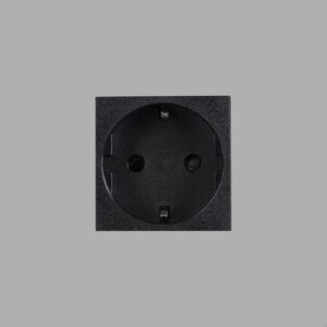 Gniazdo modułowe pojedyncze Typ F Schuko 45mm Standard Europejski – Czarny (EU)