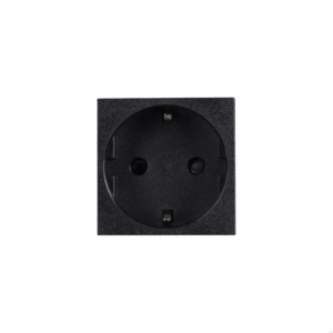 Gniazdo modułowe pojedyncze Typ F Schuko 45mm Standard Europejski – Czarny (EU)